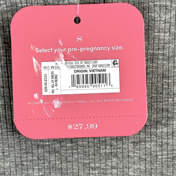 Isabel Maternity Heather Gray Ribbed Sleeveless Henley Tank Dress Side R… - Picture 7 of 8